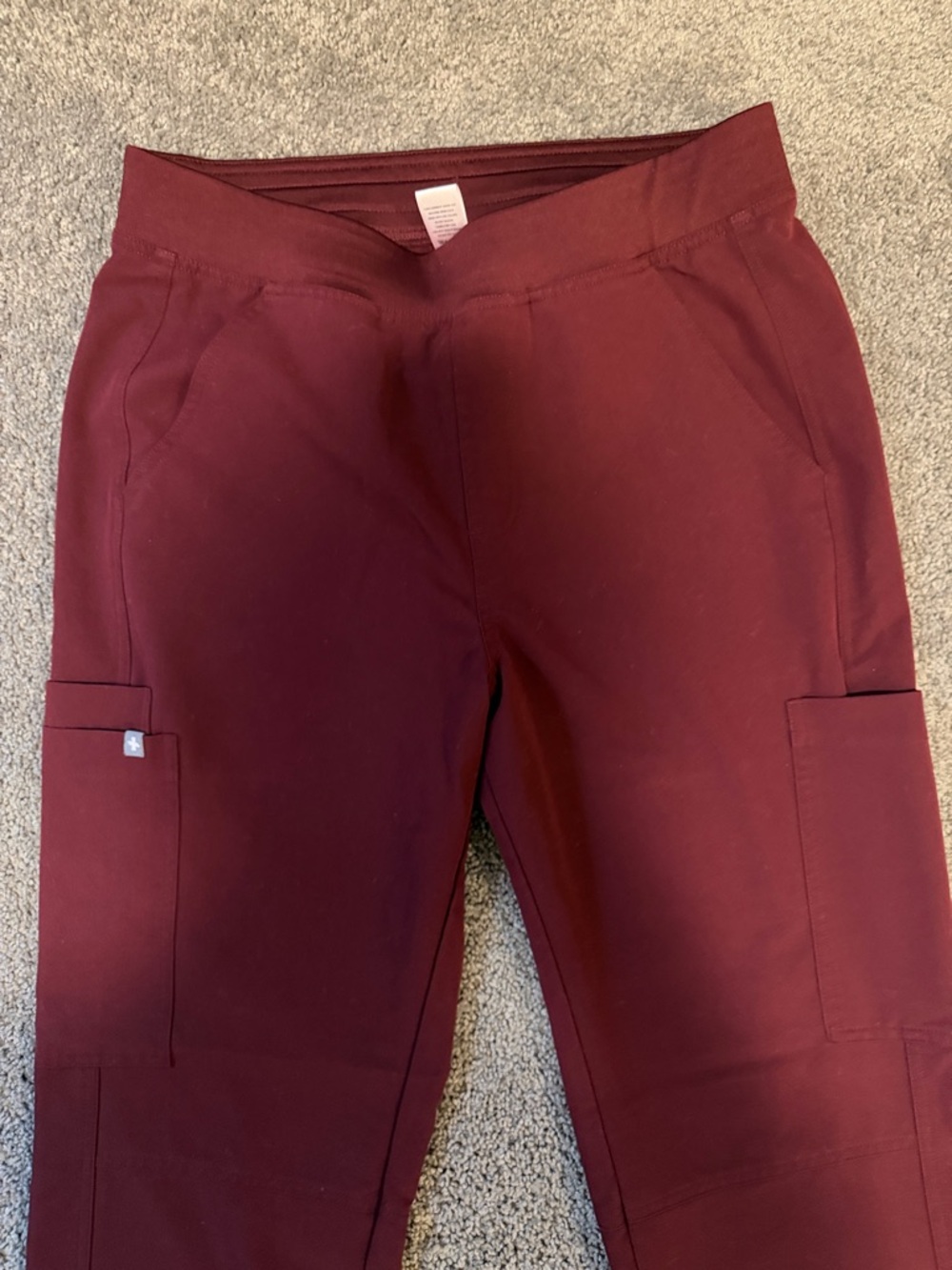 Figs Burgundy Medical Scrub Top and Pants Set - Picture 6 of 7